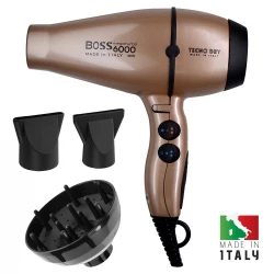 Boss 6000 Champagne Ultra Ionic Line - Επαγγελματικό Πιστολάκι Μαλλιών Με 2 Στόμια & Φυσούνα 2500 W