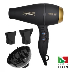 Supreme Black Luxury Line - Επαγγελματικό Πιστολάκι Μαλλιών Με 2 Στόμια & Φυσούνα 2500 W