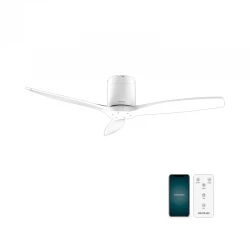 ENERGYSILENCE AERO 5500 AQUA WHITE&WHITE CONNECTED 08535 - Ανεμιστήρας Οροφής Wi-Fi IP44 με Τηλ/ριο 40W