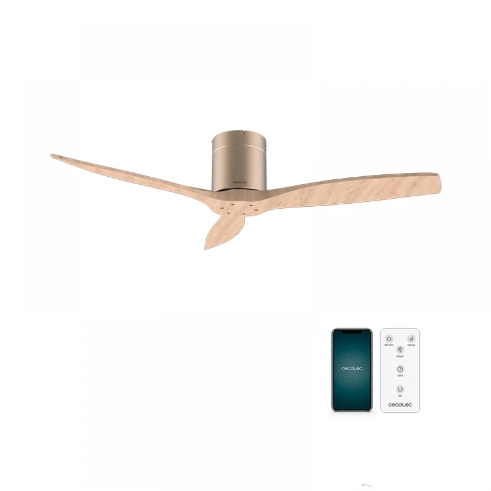 ENERGYSILENCE AERO 5500 AQUA GOLDLIGHTWOOD CONNECTED 08521 - Ανεμιστήρας Οροφής Wi-Fi IP44 με Τηλ/ριο 40W