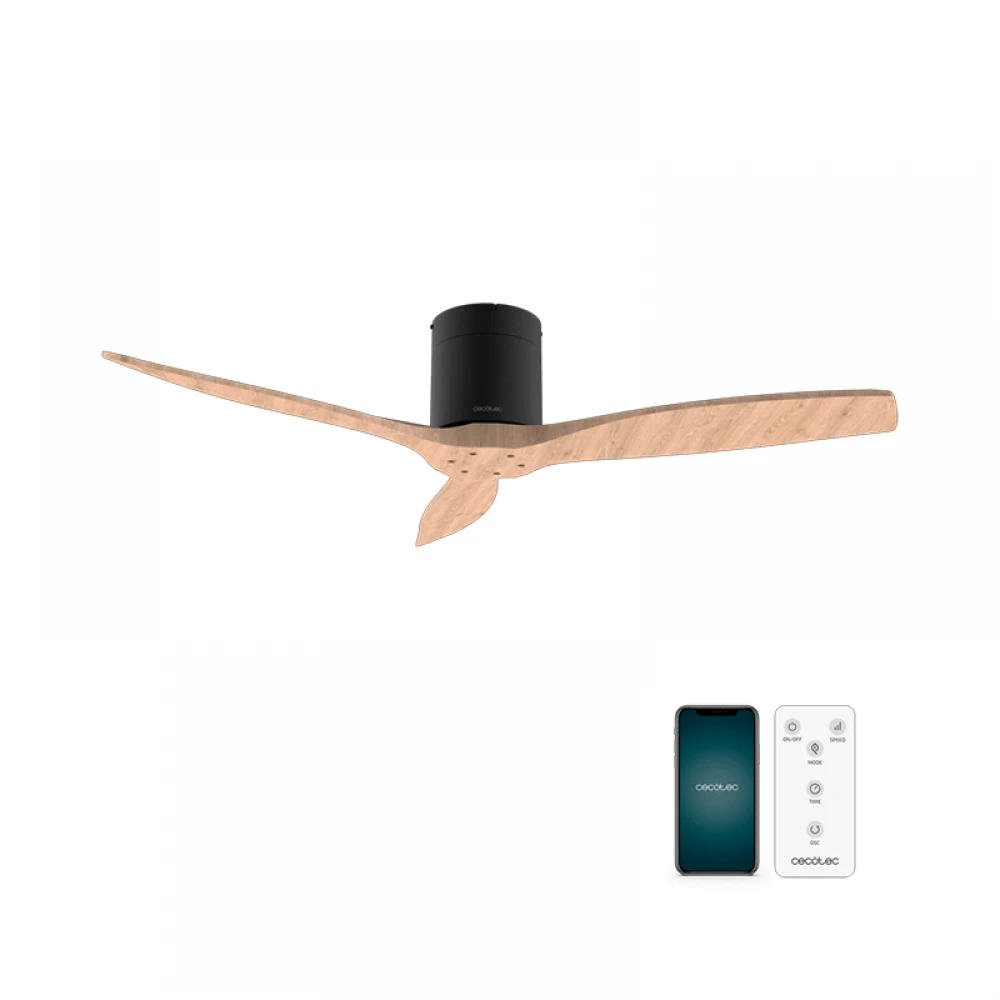 ENERGYSILENCE AERO 5500 AQUA BLACK&LIGHTWOOD CONNECTED 08520 - Ανεμιστήρας Οροφής Wi-Fi IP44 με Τηλ/ριο 40W