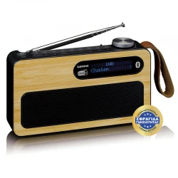 PDR-040BAMBOOBK - Επιτραπέζιο Ραδιόφωνο Επαναφορτιζόμενο Dab+ Με Bluetooth, Επένδυση Bamboo & Λειτουργία Ξυπνητηριού Μαύρο