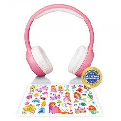 HPB-110PK - Ασύρματα / Ενσύρματα Over Ear Παιδικά Ακουστικά Με Bluetooth & 200 Ώρες Λειτουργίας Ροζ