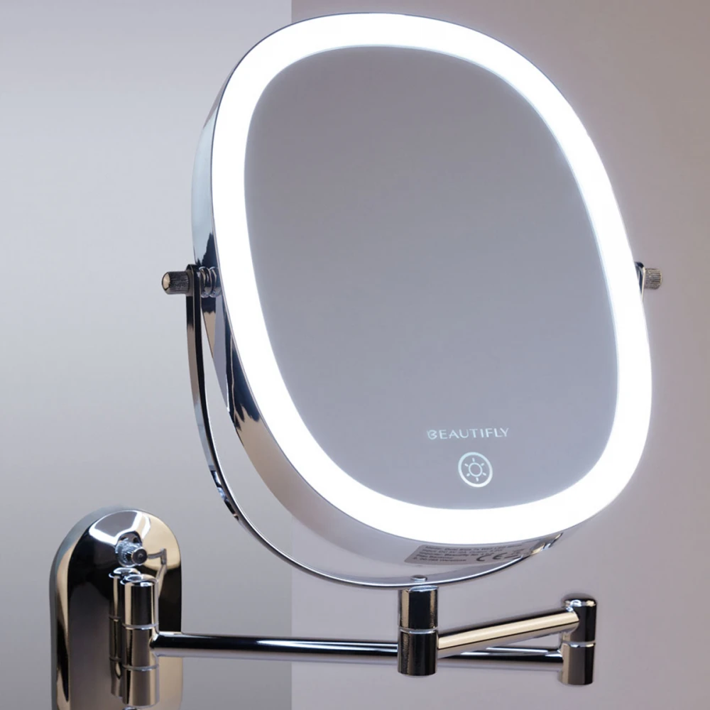 DUAL SIDE 7x WALL MIRROR - ΚΑΘΡΕΠΤΗΣ ΕΠΙΤΟΙΧΙΟΣ ΔΥΟ ΟΨΕΩΝ ΜΕ ΦΩΣ 230x180 mm