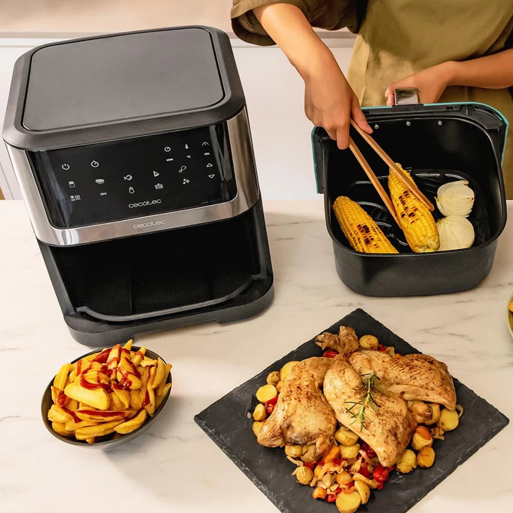 Cecofry Supreme 8000 CEC-04984 - Ψηφιακή Φριτέζα Αέρος (Air Fryer) Με Αποσπώμενο Κάδο 8 Lt Ασημί