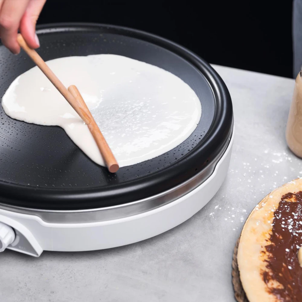 Fun Crepestone XL Inox CEC-08019 - XL Κρεπιέρα 38 Cm Λευκή 1350 W