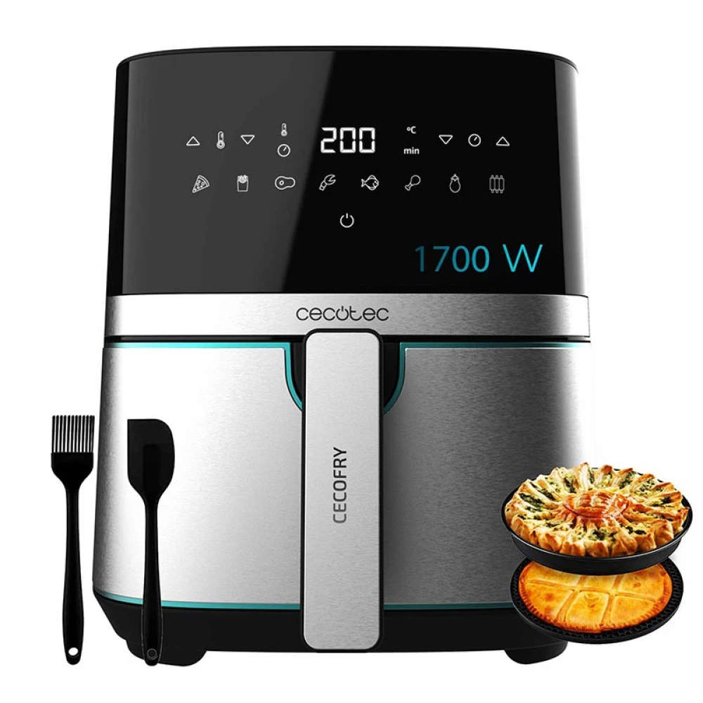 Cecofry Full Inox 5500 Pro CEC-03317 - Ψηφιακή Φριτέζα Αέρος (Air Fryer) Με Αποσπώμενο Κάδο 5.5 Lt Ασημί