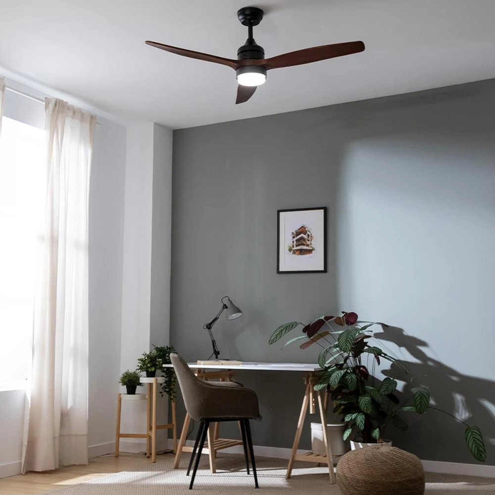 EnergySilence Aero 5275 Dark Wood CEC-08554 - Ανεμιστήρας Οροφής 2 σε 1 με Φως, Διπλής Κατεύθυνσης και Τηλεχειριστήριο 40W | 132cm