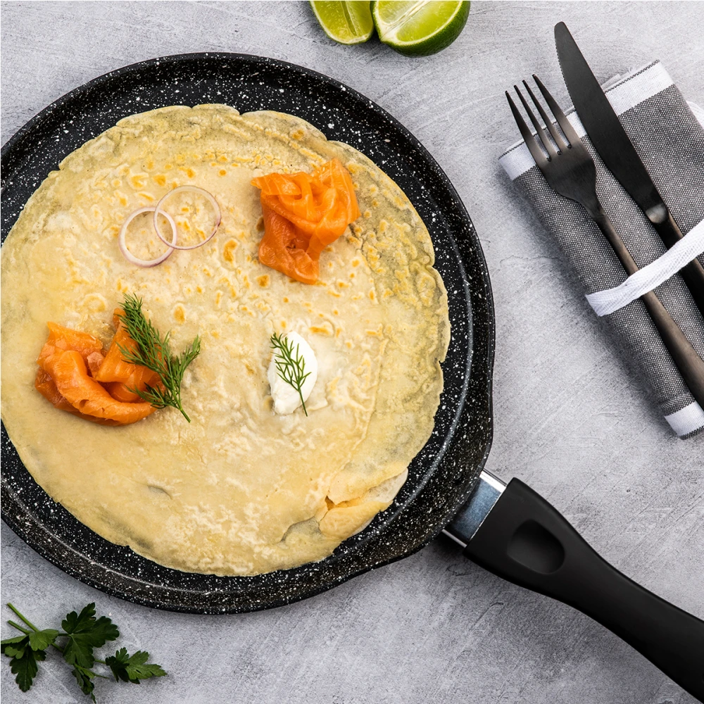 WCFP0009C28MBB - Κρεπιέρα Από Αλουμίνιο Με Αντικολλητική Επίστρωση Μάρμαρου 28 cm