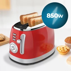 Toast&Taste 800 Vintage Light Red CEC-03259 - Φρυγανιέρα 2 Θέσεων 850 W Κόκκινη