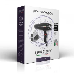 Superpower 6000 Black 6000 Line - Επαγγελματικό Πιστολάκι Μαλλιών Με 2 Στόμια 2500 W