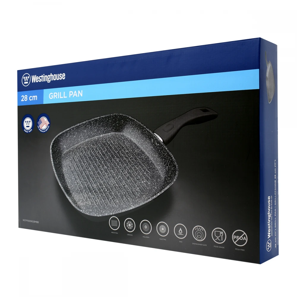 WCFP0009G28MBB - Γριλιέρα Από Αλουμίνιο Με Αντικολλητική Επίστρωση Μάρμαρου 28 cm