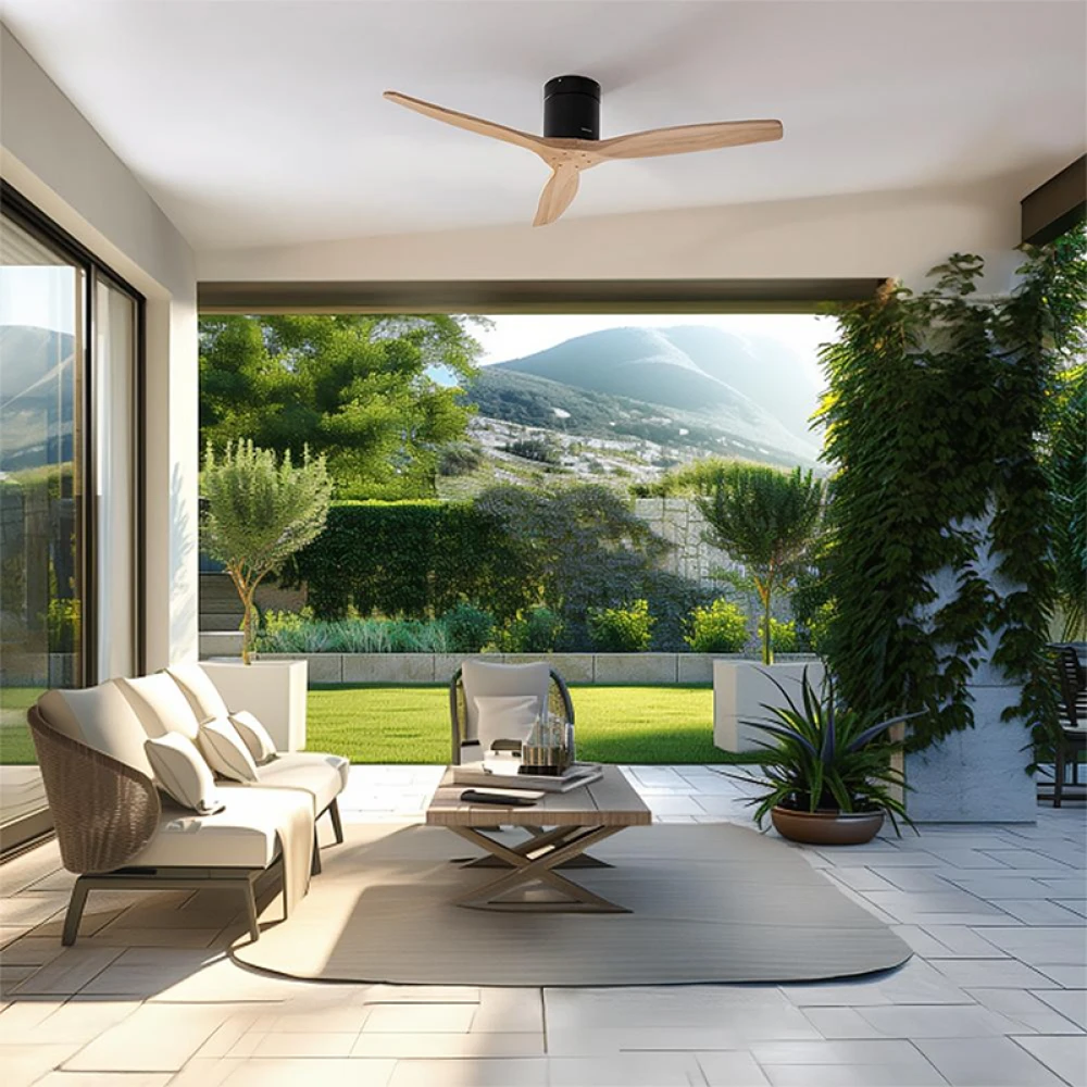 ENERGYSILENCE AERO 5500 AQUA BLACK&LIGHTWOOD CONNECTED 08520 - Ανεμιστήρας Οροφής Wi-Fi IP44 με Τηλ/ριο 40W