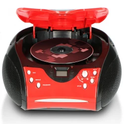 SCD-24 RED /BLACK - Φορητό Ηχοσύστημα Με CD Player & Ραδιόφωνο Κόκκινο