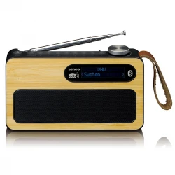 PDR-040BAMBOOBK - Επιτραπέζιο Ραδιόφωνο Επαναφορτιζόμενο Dab+ Με Bluetooth, Επένδυση Bamboo & Λειτουργία Ξυπνητηριού Μαύρο