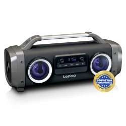 SPR-100BK - Αδιάβροχο Ηχείο 25 W Με Bluetooth, Ραδιόφωνο & Διάρκεια Μπαταρίας Έως 14 Ώρες Μαύρο