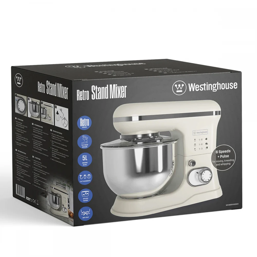 WKSMXR498WH - Κουζινομηχανή με Ανοξείδωτο Κάδο 5 Lt 1200 W