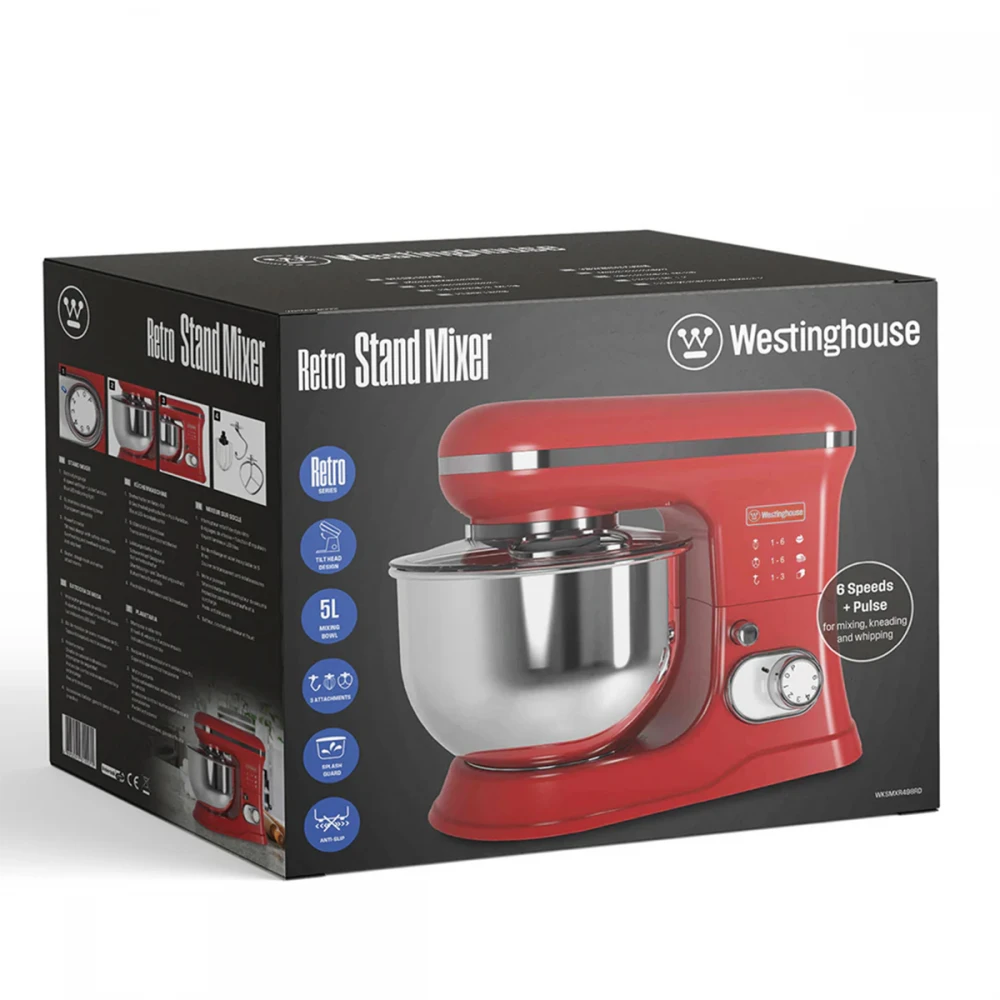 WKSMXR498RD - Κουζινομηχανή με Ανοξείδωτο Κάδο 5 Lt 1200 W