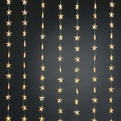 Κουρτίνα Με 48 Λαμπάκια LED Αστέρι Θερμό Λευκό 1.2mx5m IP44 ACA