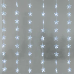Κουρτίνα Με 48 Λαμπάκια LED Αστέρι Ψυχρό Λευκό 1.2mx5m IP44 ACA