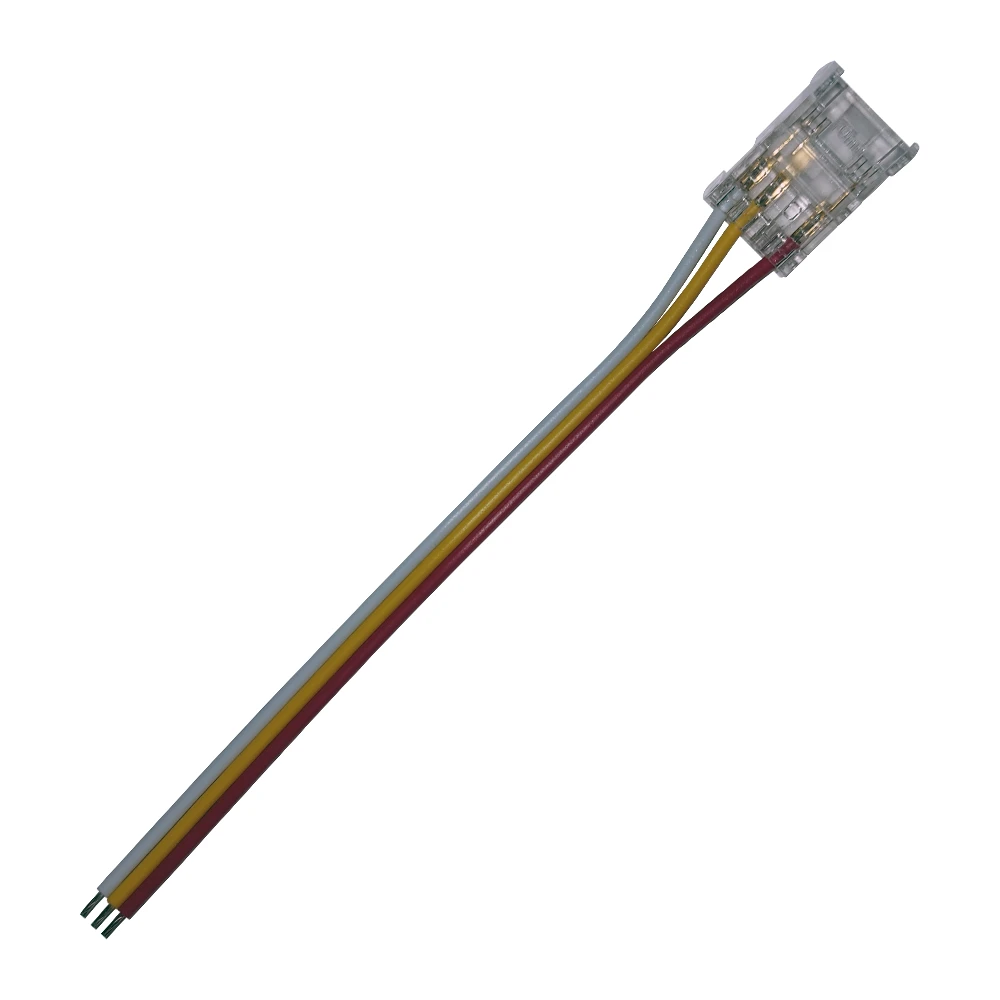 CONNECTOR FOR COB STRIP 10mm PCB WIDTH-3 WIRES ON THE END ACA