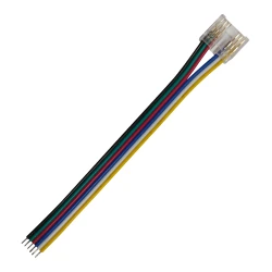 CONNECTOR FOR COB RGB CCT STRIP 12mm PCB WIDTH-10CM 6 WIRES ON THE END ACA