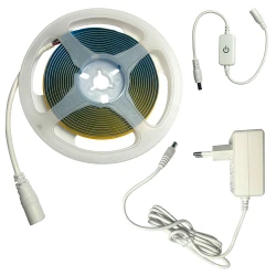 LED COB STRIP 24V DC 8W/M 3000K 1000LM/M IP20 8mm Ra90 320LEDS/M 3M REEL 3YRS ACA