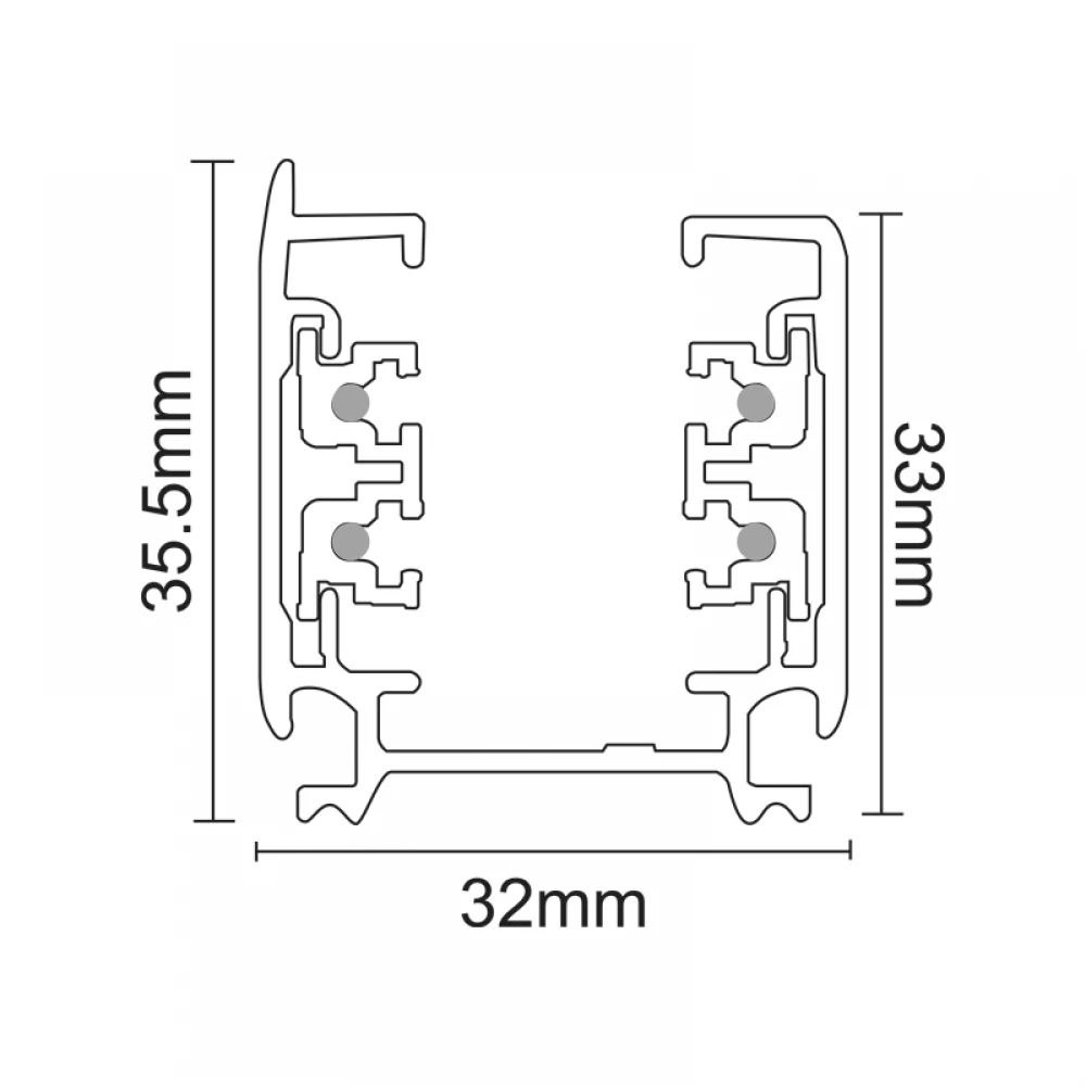 Τριφασική Ράγα Φωτισμού 1 Μέτρο Σε Λευκό ACA