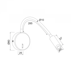LED Απλίκα Σποτ Μεταλλική Σε Λευκό Χρώμα 3W 190lm ALIS - ACA DECOR