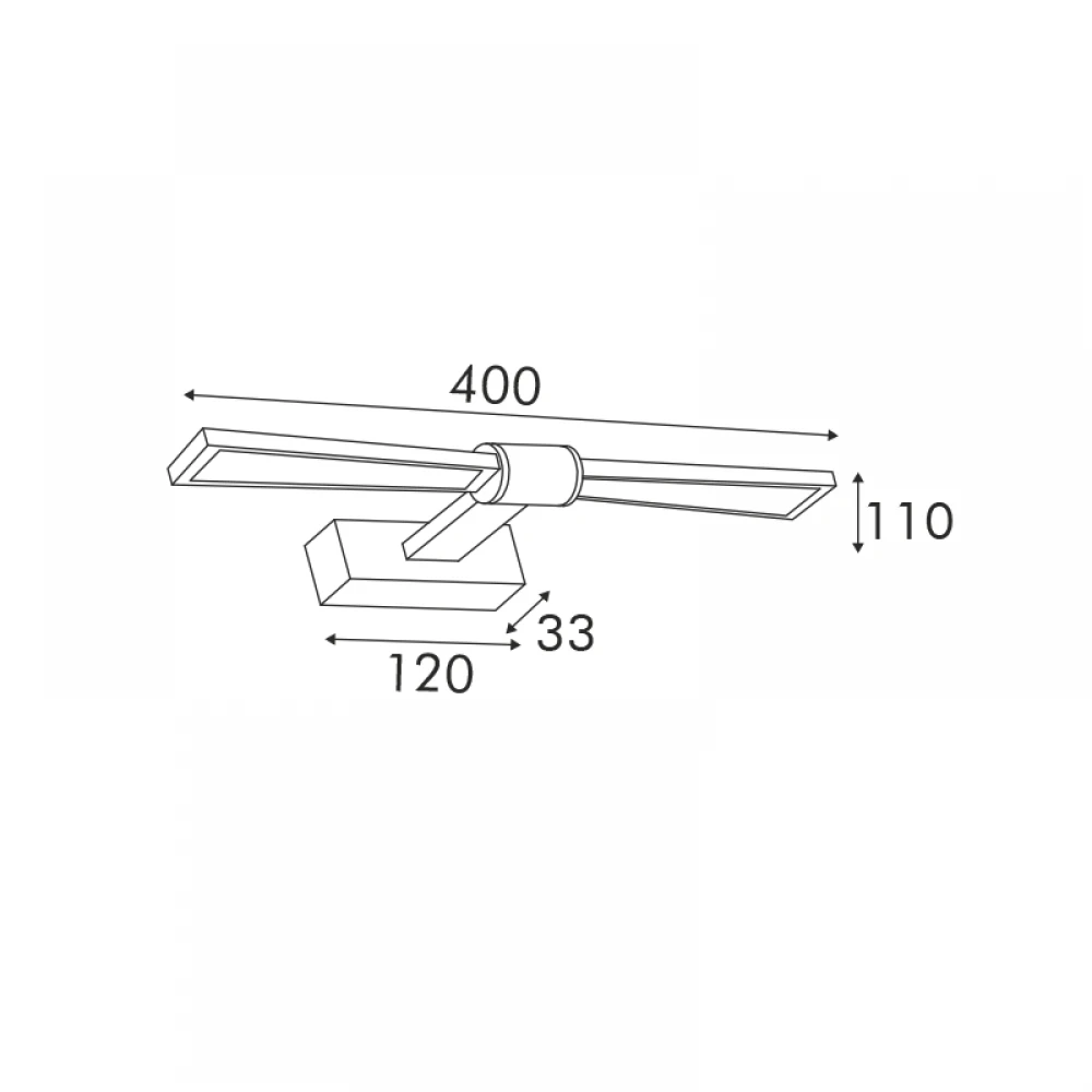 ΕΠΙΤΟΙΧΟ Φ/Σ LED 8W 520LM 3000K ΜΑΥΡΟ ΑΛΟΥΜΙΝΙΟ 410Χ140Χ55ΜΜ PAPIGION ACA