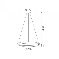 ΚΡΕΜΑΣΤΟ Φ/Σ LED 32W 2500LM CCT IP20 ΧΡΥΣΟ ΜΕΤΑΛΛΙΚΟ + ΑΚΡΥΛΙΚΟ ACA