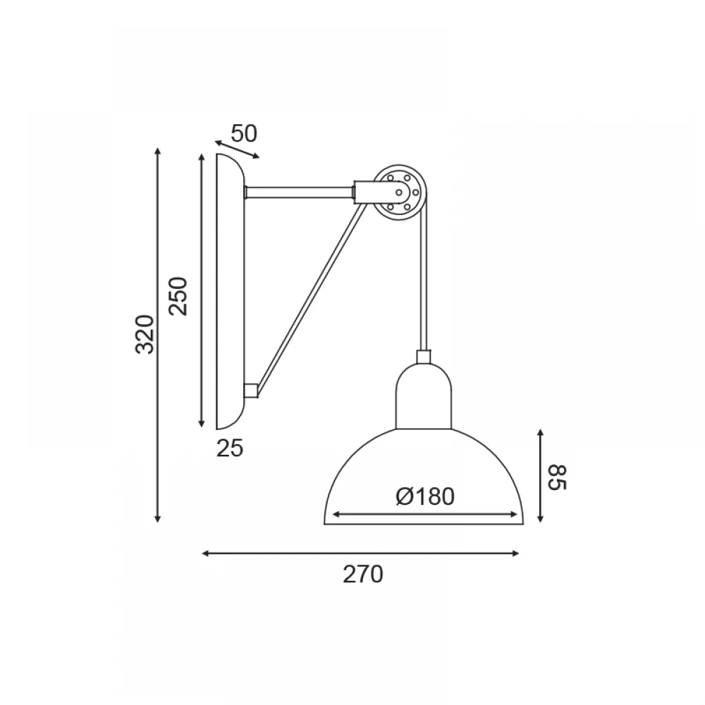 Επίτοιχο Φωτιστικό Μεταλλικό Σε Γκρι - Λευκό Χρώμα 1x E14 CEZANNE - ACA Decor
