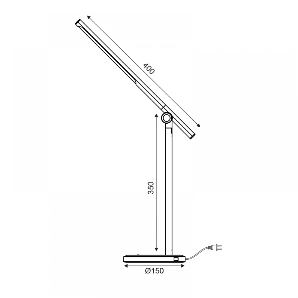 LED Φωτιστικό Γραφείου Μαύρο Μεταλλικό Με Touch Dimmer 7W CCT 3000K-6500K USB CHARGER - DEGAS - ACA DECOR