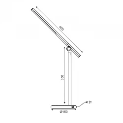 LED Φωτιστικό Γραφείου Μαύρο Μεταλλικό Με Touch Dimmer 7W CCT 3000K-6500K USB CHARGER - DEGAS - ACA DECOR