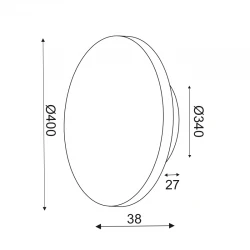LED Ξύλινο Επίτοιχο Φωτιστικό Με TERRAZZO Ø40cm ECLIPSE - Aca Decor