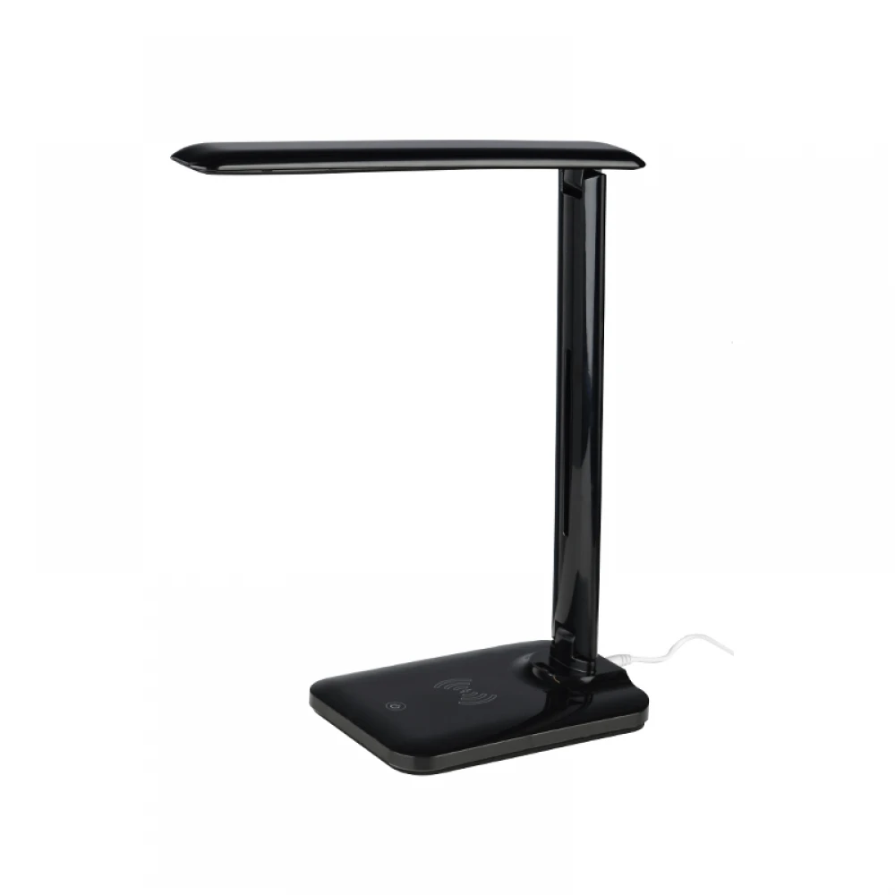 LED Φωτιστικό Γραφείου Μαύρο 5W 3000K-4000K-6500K DIMMABLE Και Wireless Φόρτιση Smartphone - FUTUR - ACA DECOR