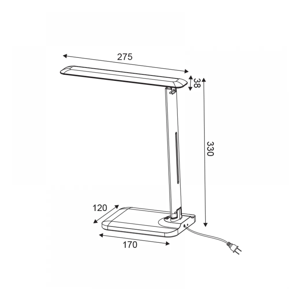 LED Φωτιστικό Γραφείου Μαύρο 5W 3000K-4000K-6500K DIMMABLE Και Wireless Φόρτιση Smartphone - FUTUR - ACA DECOR