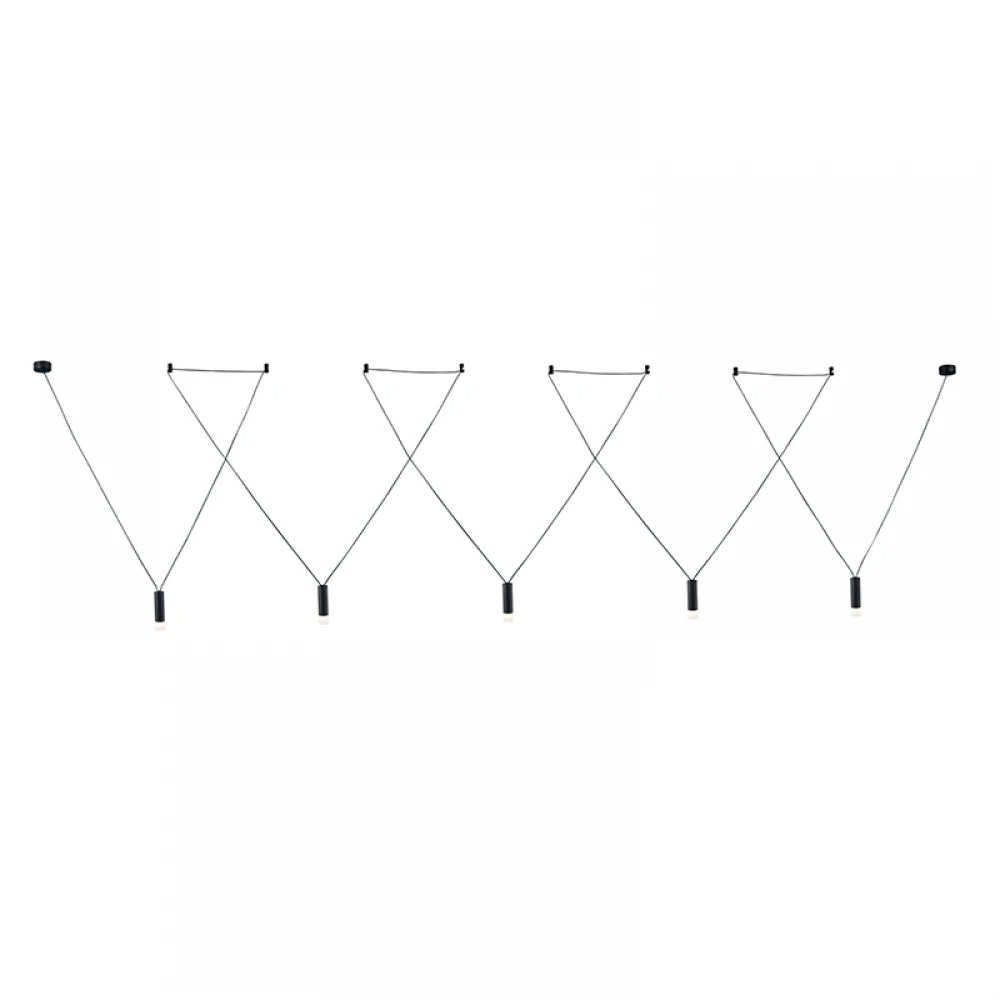 Κρεμαστό Φωτιστικό Αλουμίνιο Με Καλώδιο Σε Μαύρο Χρώμα 5xG9 TERES - ACA Decor