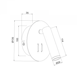 LED Απλίκα Μεταλλική Σε Λευκό Χρώμα 3W+4W 280lm ZEUS - ACA DECOR
