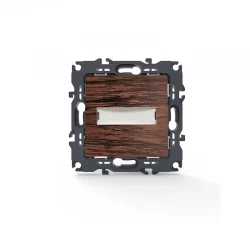 PRIME ΜΠΟΥΤΟΝ ΕΠΙΓΡΑΦΗΣ & LED ΛΥΧΝΙΑ (12VAC) ΜΕ ΚΛΙΠ 1P 10A 250VAC IP20 ΞΥΛΟ ACA