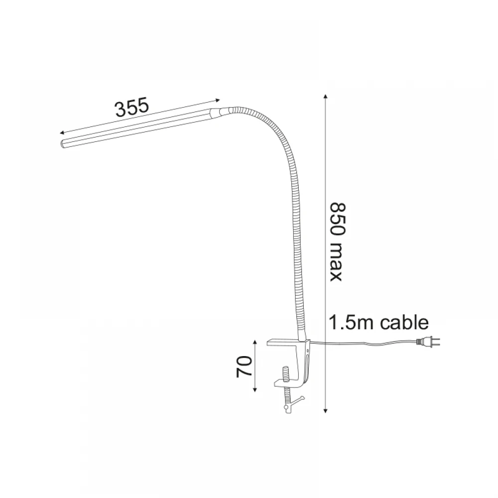 Φωτιστικό Γραφείου Μεταλλικό LED Αφής Dimmable Μαύρο - Aca Decor