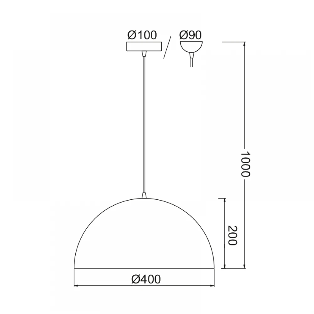 Φωτιστικό Οροφής Καμπάνα Αλουμινίου Διακοσμητική Μαύρο Φ40 1xE27 MELINA ACA