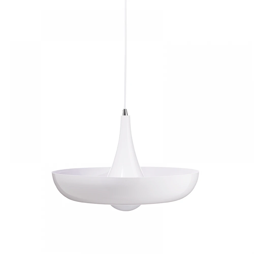 Μεταλλικό Κρεμαστό Φωτιστικό Με Αντίστροφη Καμπάνα Ø400 Λευκό 1xE27 ACA