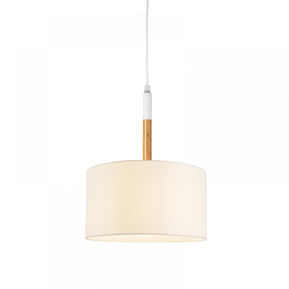 Μεταλλικό Κρεμαστό Φωτιστικό Με Υφασμάτινο Λευκό Καπέλο Και Ανάρτηση Ø250 1xE27 ACA