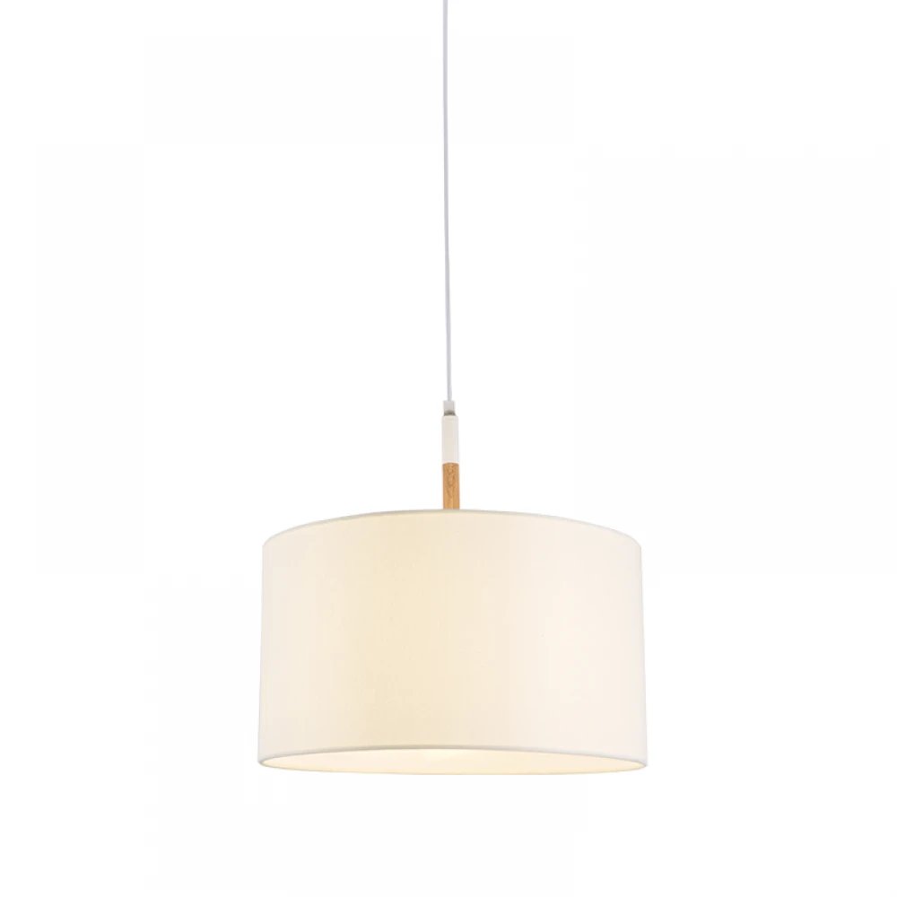 Μεταλλικό Κρεμαστό Φωτιστικό Με Υφασμάτινο Λευκό Καπέλο Και Ανάρτηση Ø400 1xE27 ACA