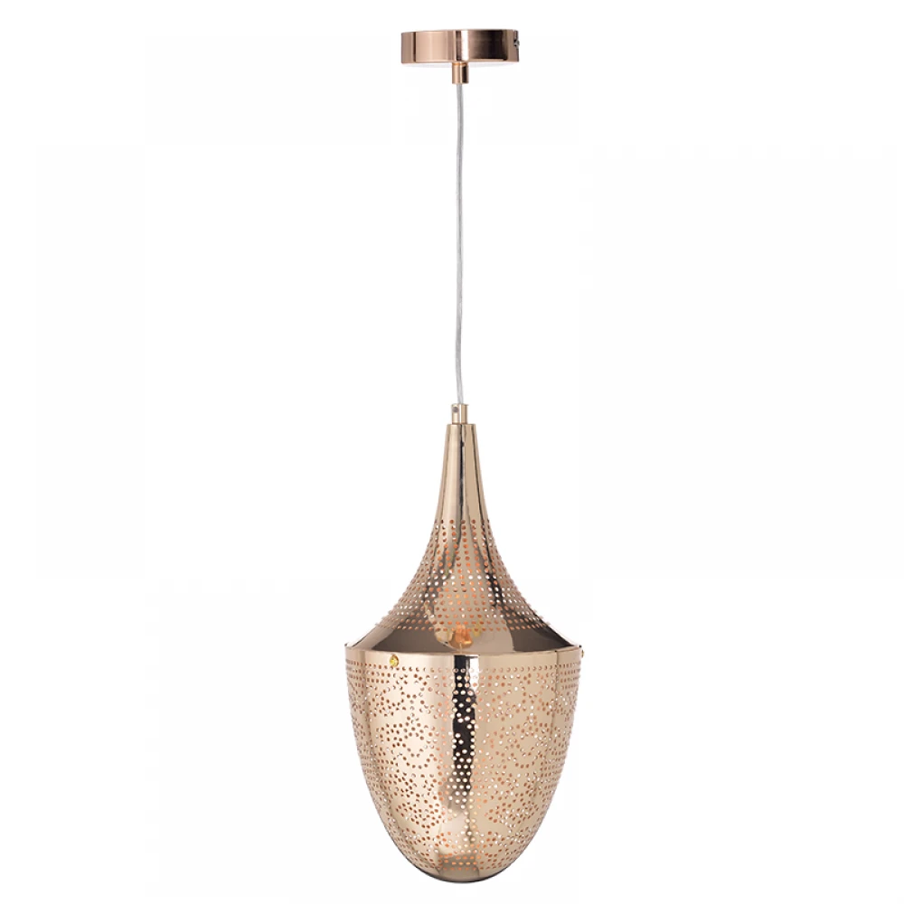 Φωτιστικό Οροφής Μεταλλικό Διάτρητο Ορείχαλκος Ø230 E27 Aca