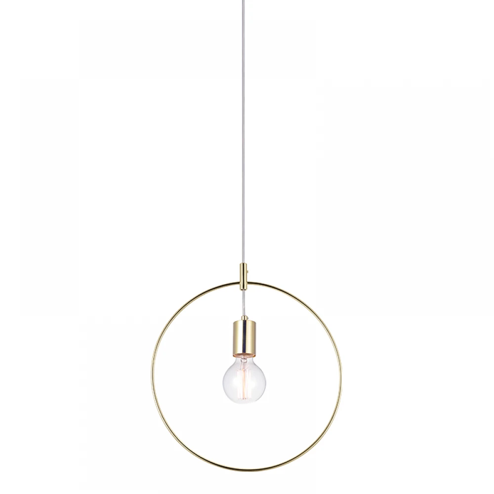 Μεταλλικό Κρεμαστό Φωτιστικό Ορείχαλκο Κύκλος 1xE27 35cm TWIGGY - Aca Decor