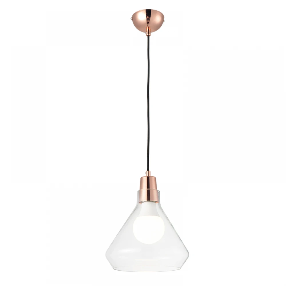 Φωτιστικό Οροφής Με Γυάλινη Καμπάνα Και Ανάρτηση Χάλκινο 1xE27 ACA