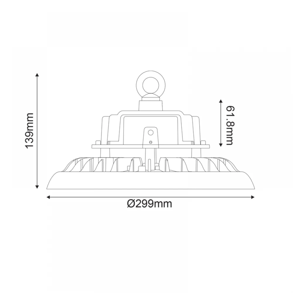 LED HIGH BAY ASTREK DIM 1-10V 150W 22.500LM 5000K 90° 230V AC IP65 Ra>80 50.000HRS ACA