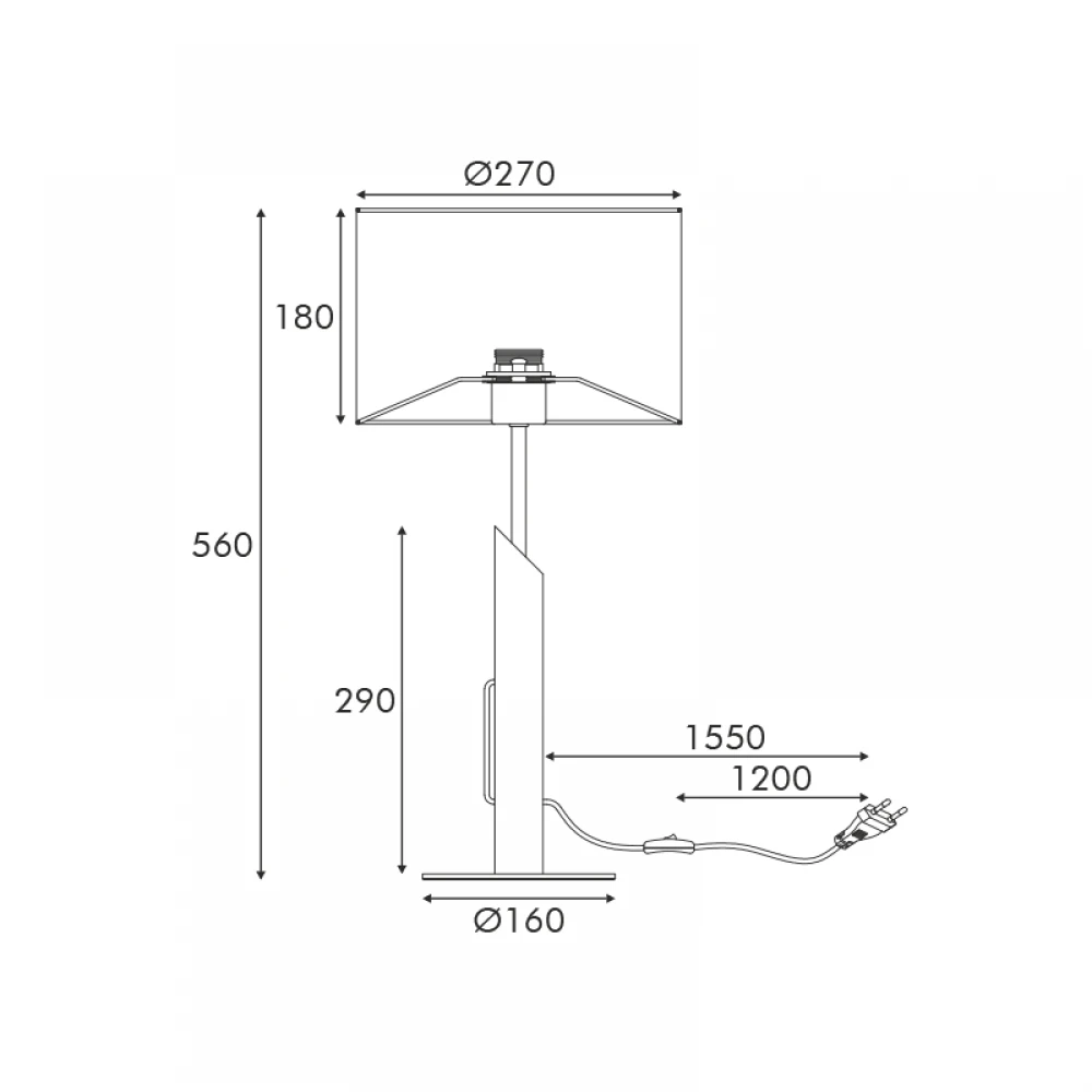 ΕΠΙΤΡΑΠΕΖΙΟ ΜΑΥΡΟ ΜΕΤΑΛΛΟ ΦΥΣΙΚΟ ΞΥΛΟ ΜΠΕΖ ΥΦΑΣΜΑΤΙΝΟ ΚΑΠΕΛΟ 1XΕ27 H56CM D27CM CLIFF ACA
